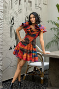 Mountain Print Ruffle Dress