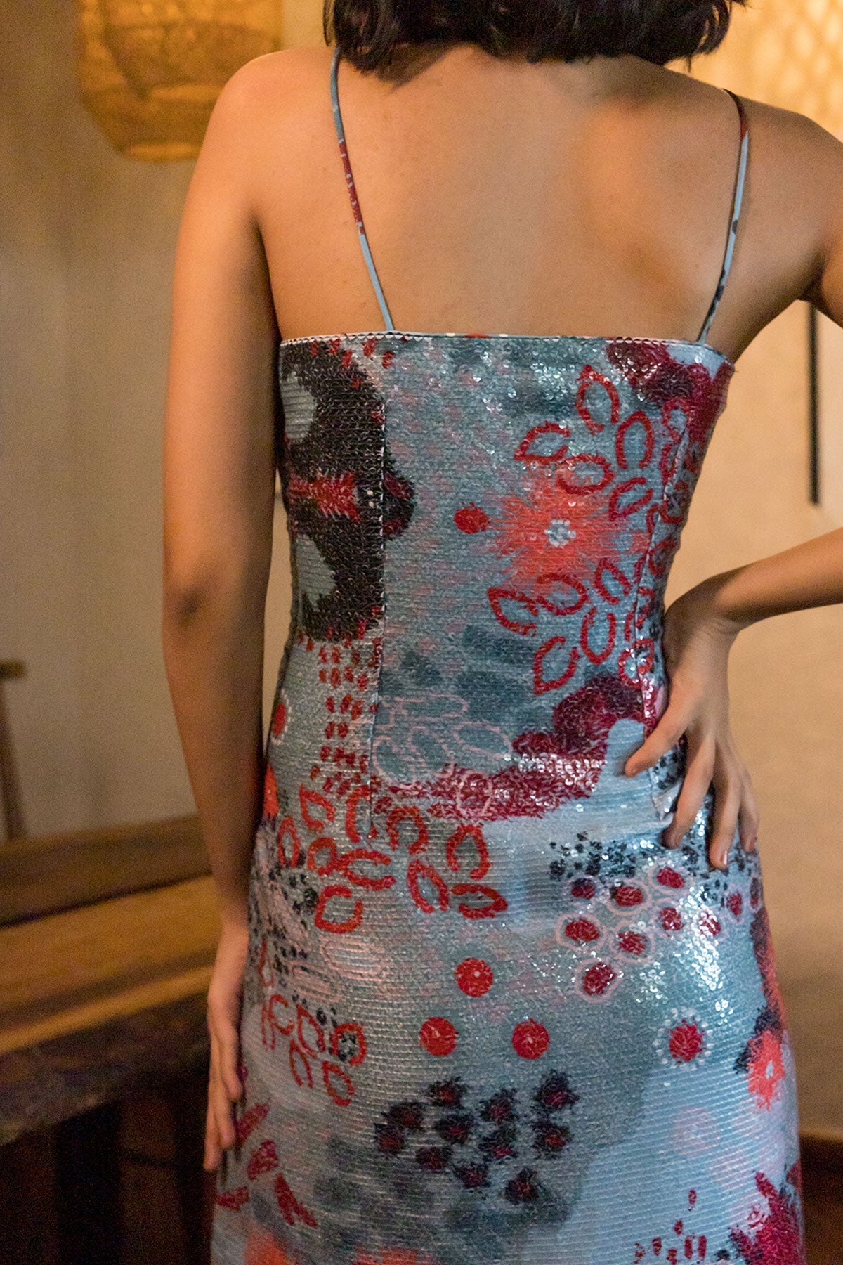 Ocean Coral Cowl Neck Dress