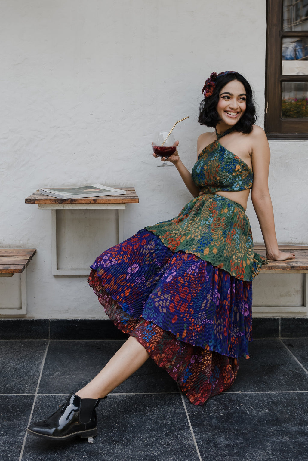 Fruit Print Halter Dress