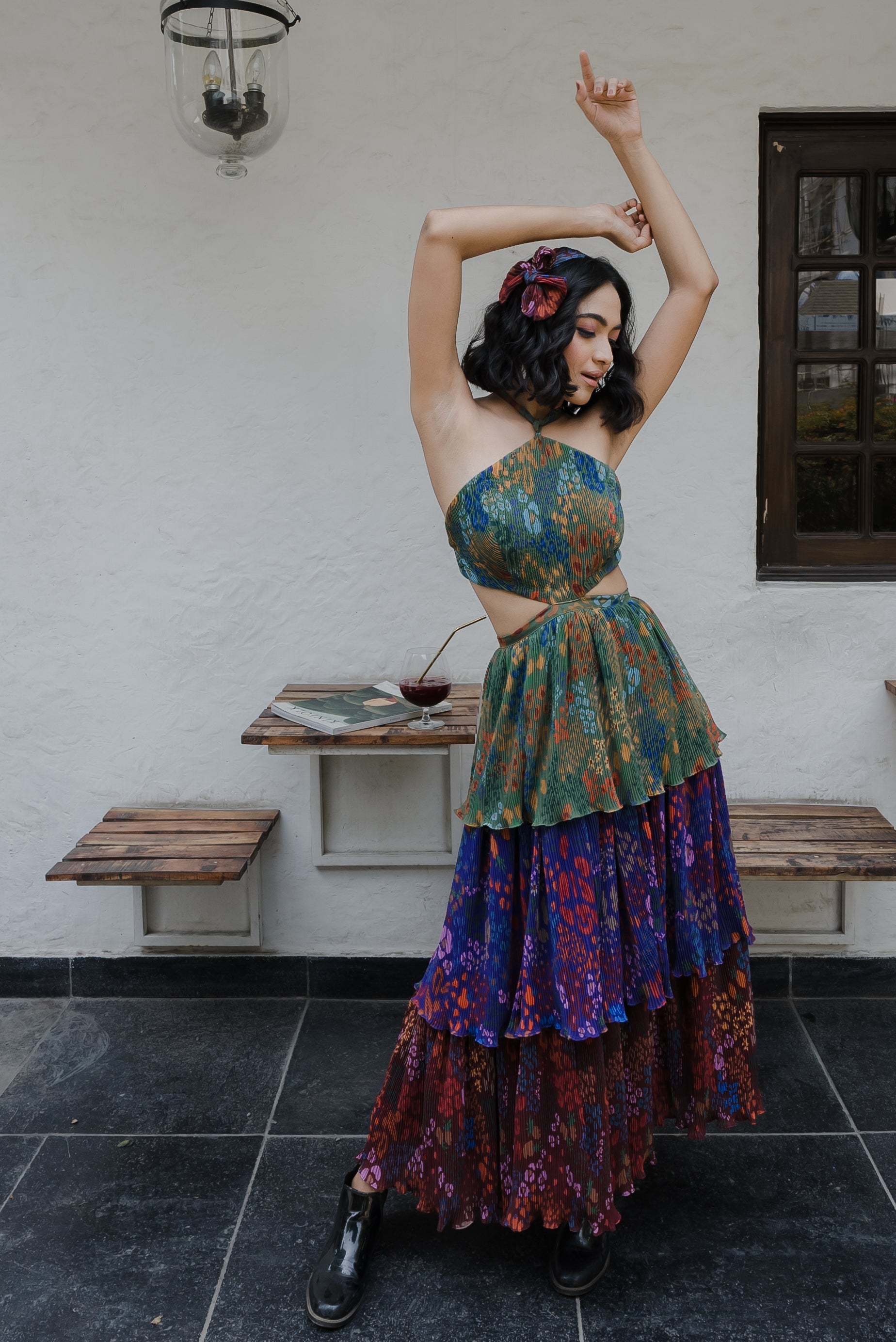 Fruit Print Halter Dress