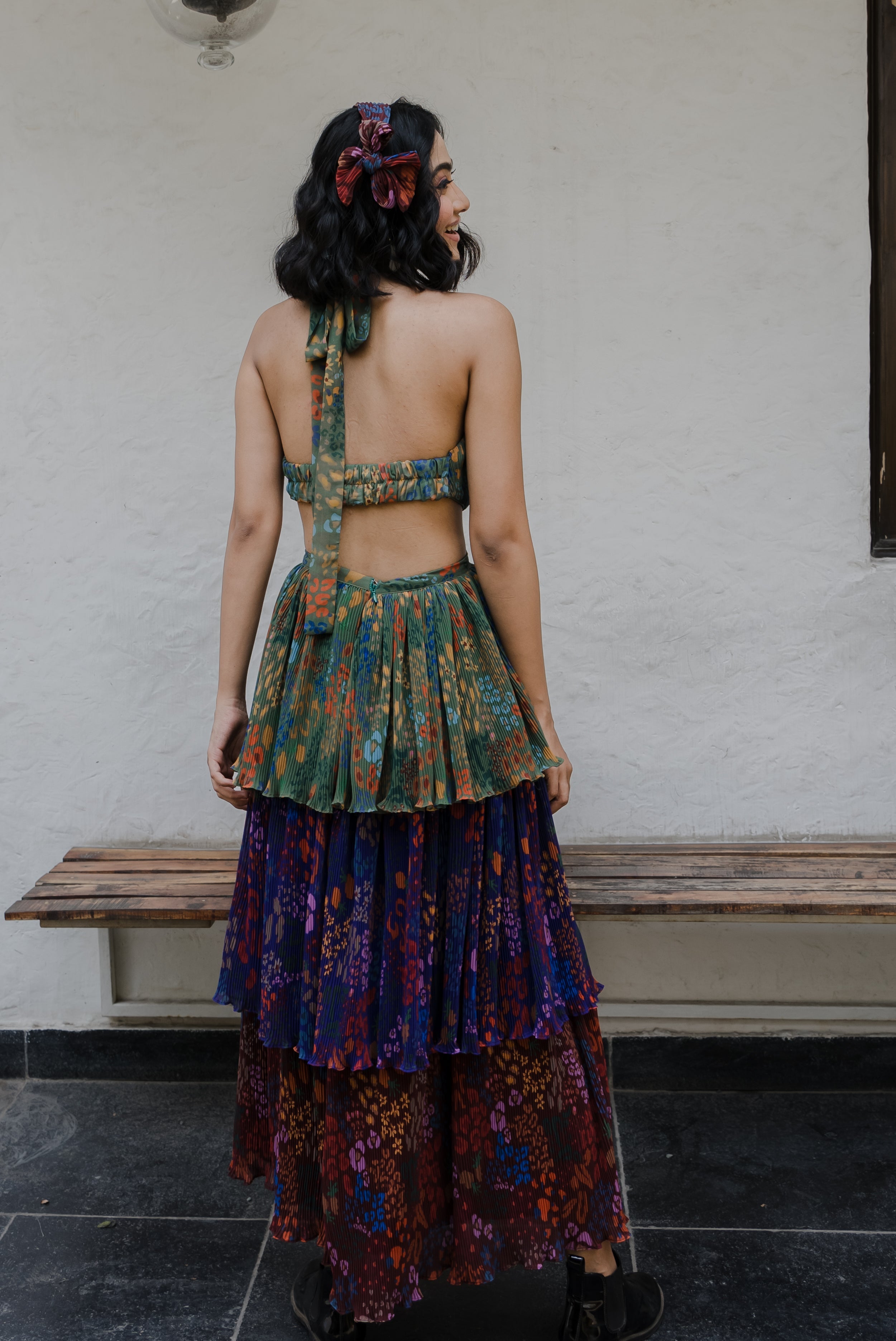 Fruit Print Halter Dress