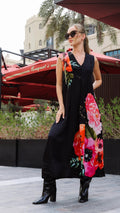 Midnight Bloom Wrap Gown
