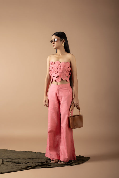 Alexandra Pink Tube Top And Pants Set