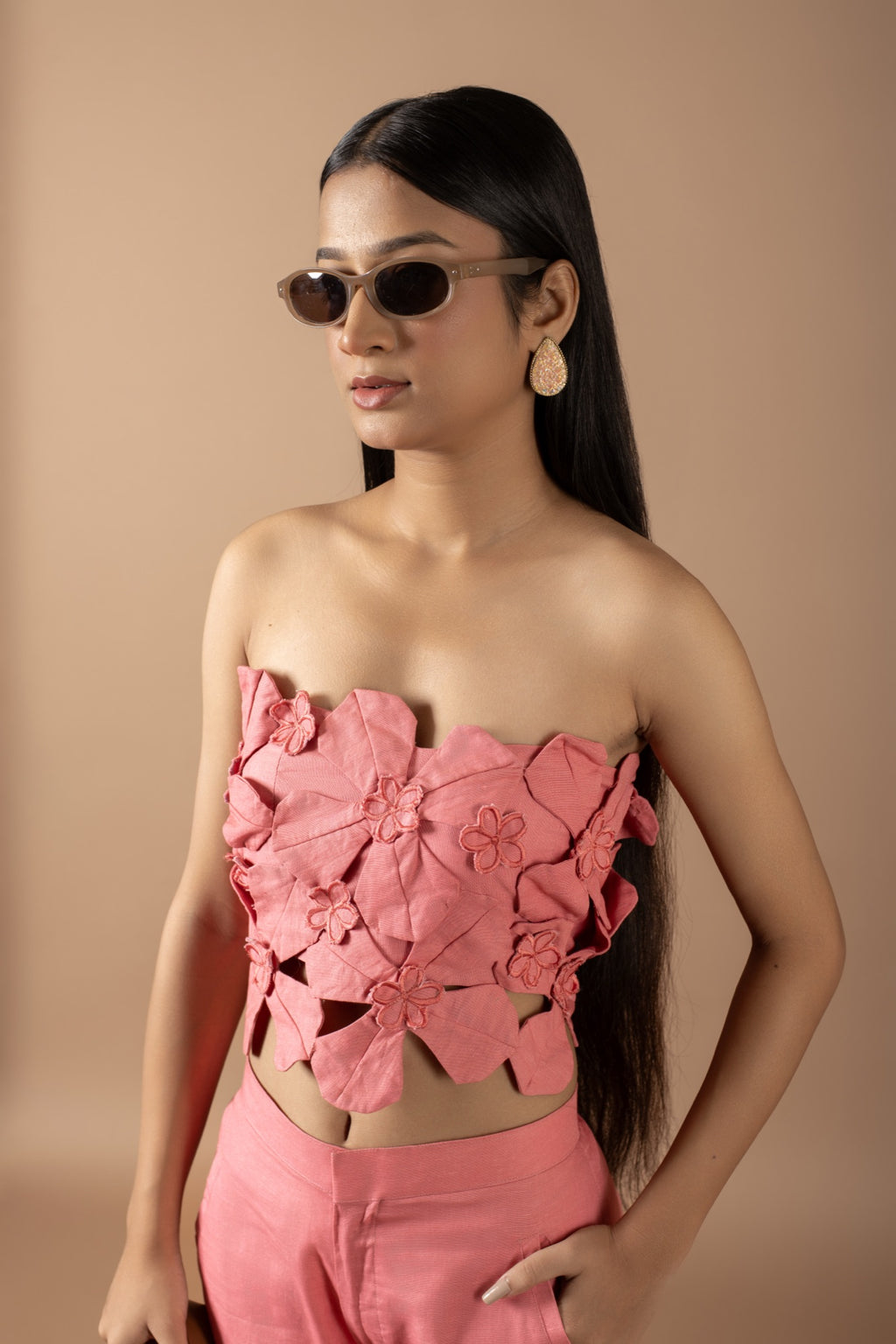 Alexandra Pink Tube Top And Pants Set