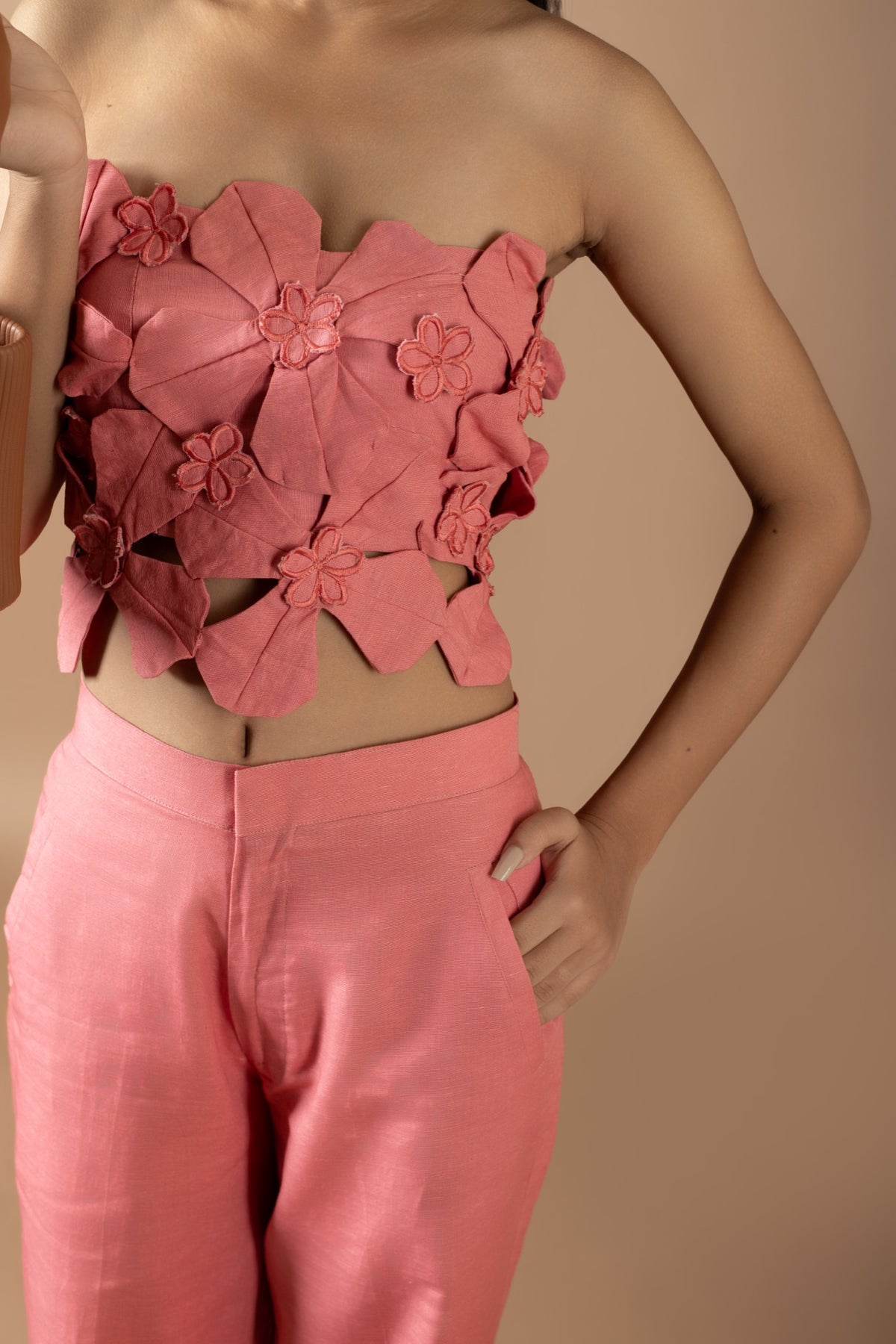 Alexandra Pink Tube Top And Pants Set