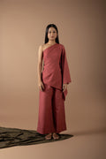 Luciana Rust One Shoulder Asymmetrical Set