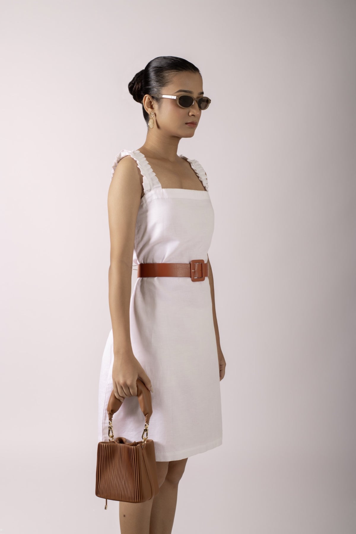 Kiara White Ruffle Dress