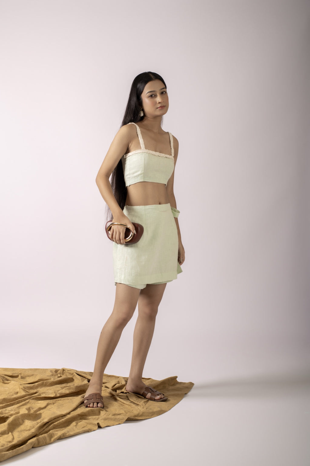 Daphne Mint Green Bustier And Skorts