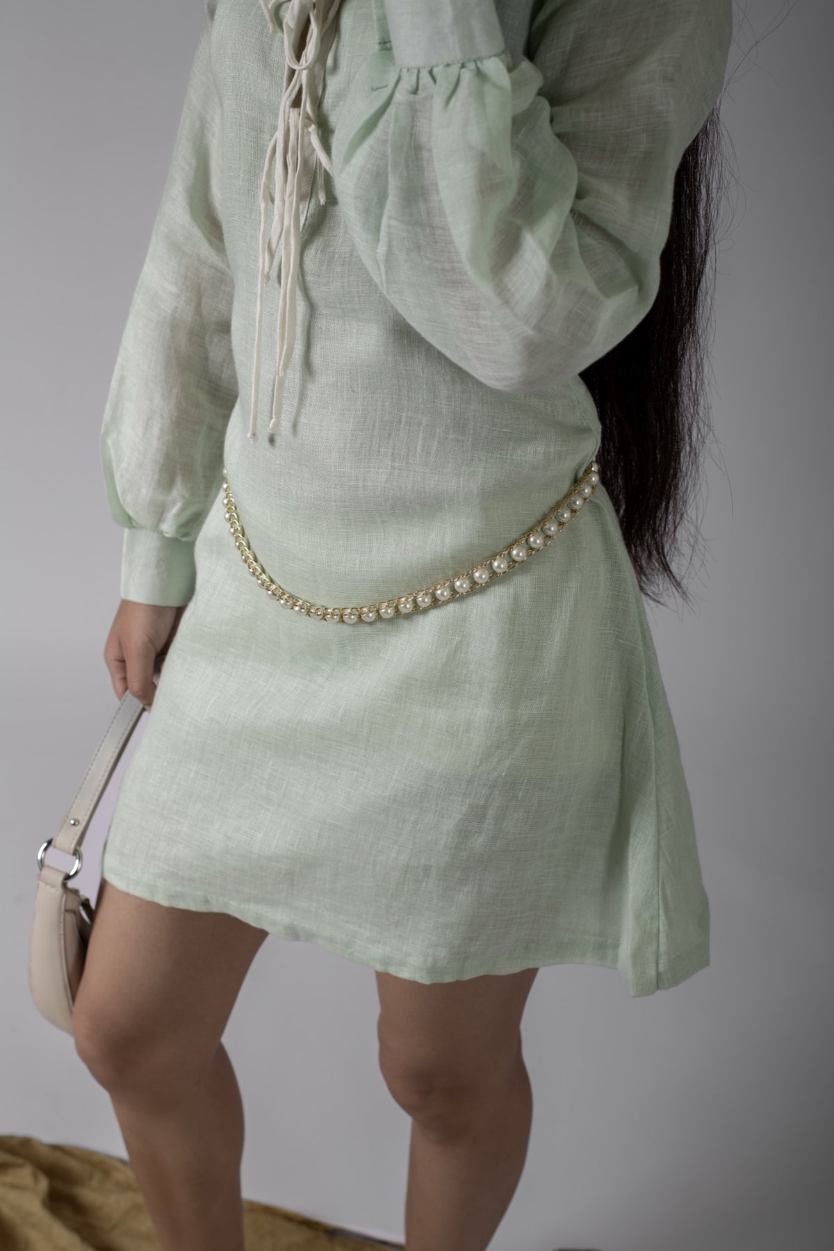 Kylie Mint Green Front Tie Dress