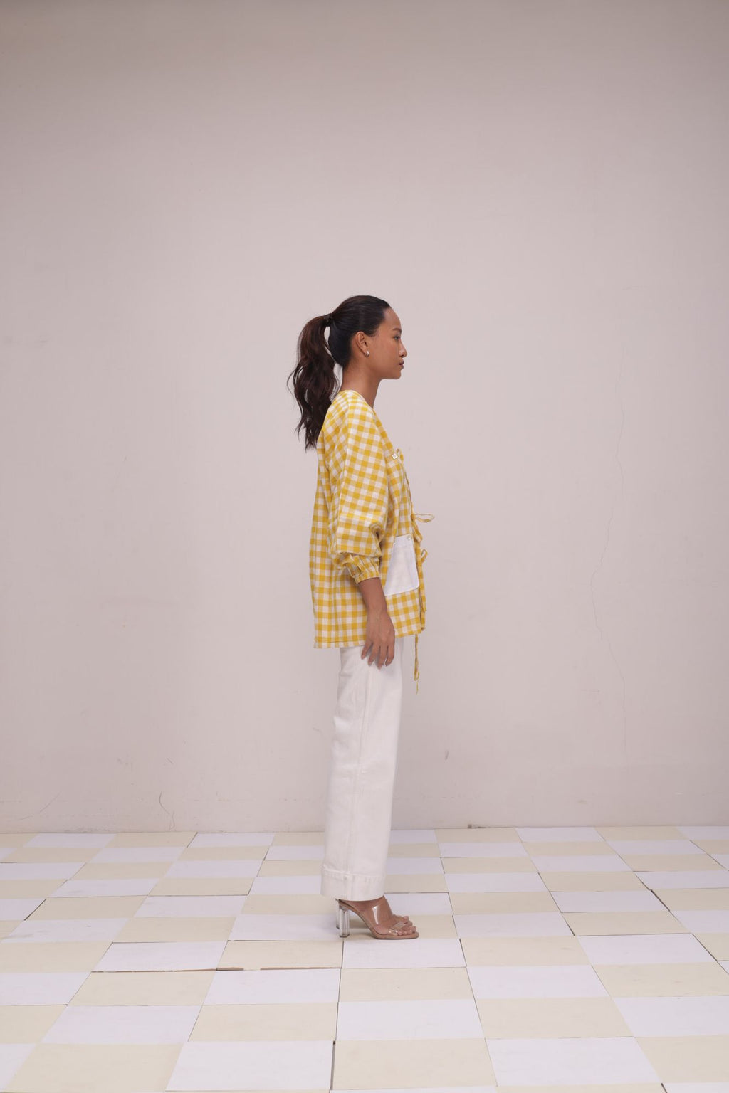 Tie-Up Gingham Shacket
